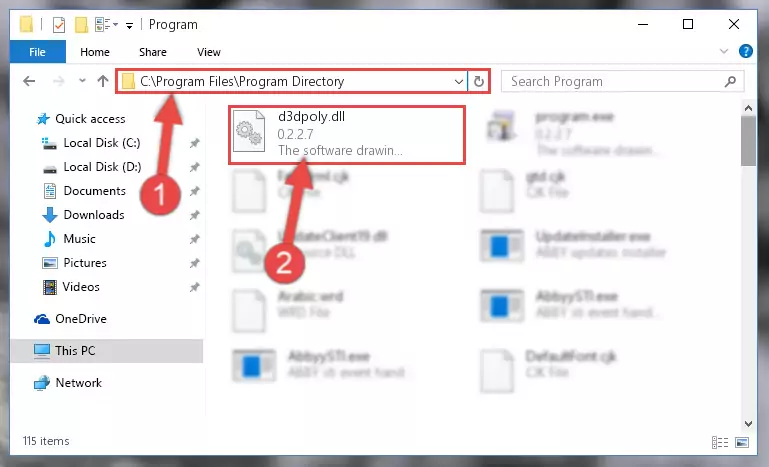 Uninstalling the broken registry of the D3dpoly.dll library from the Windows Registry Editor (for 64 Bit)