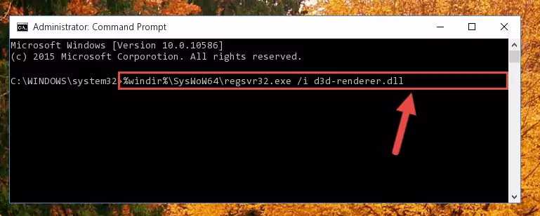 Deleting the damaged registry of the D3d-renderer.dll