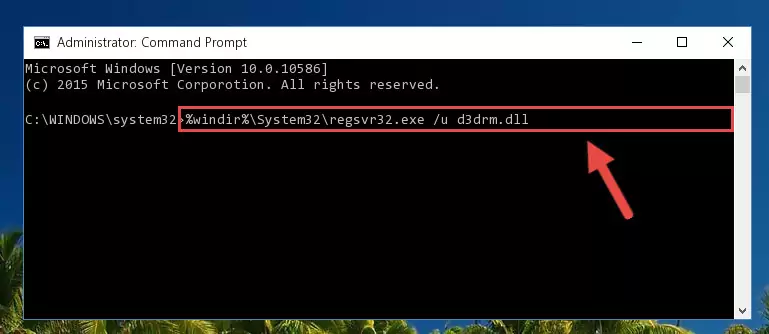 Extracting the D3drm.dll file from the .zip file