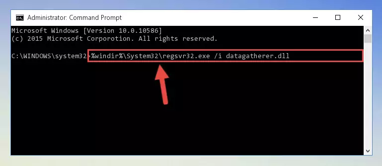 Deleting the Datagatherer.dll file's problematic registry in the Windows Registry Editor