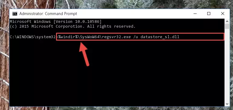 Reregistering the Datastore_sl.dll library in the system