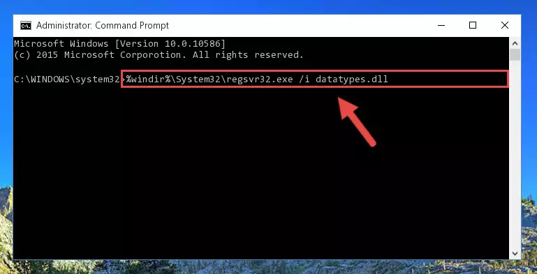 Deleting the Datatypes.dll file's problematic registry in the Windows Registry Editor