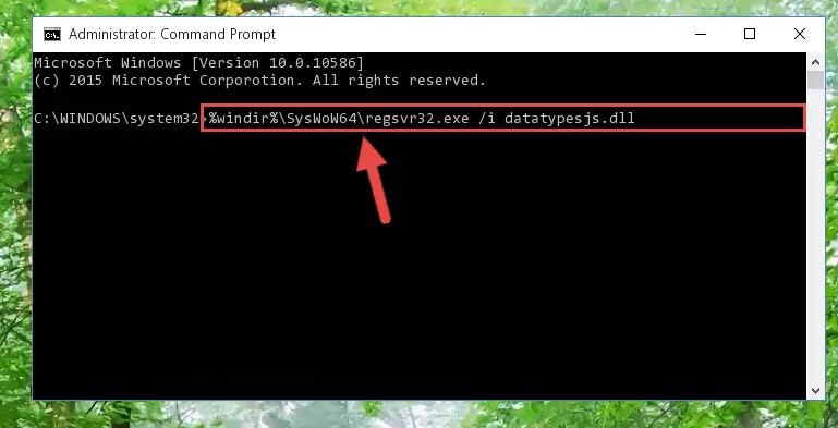 Uninstalling the Datatypesjs.dll library's problematic registry from Regedit (for 64 Bit)