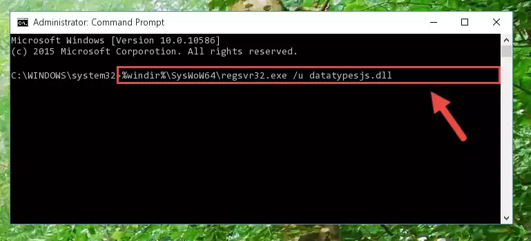 Creating a clean registry for the Datatypesjs.dll library (for 64 Bit)