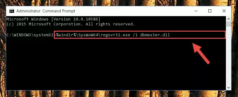 Uninstalling the damaged Dbmaster.dll file's registry from the system (for 64 Bit)