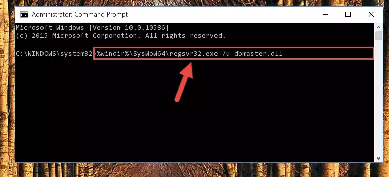 Reregistering the Dbmaster.dll file in the system (for 64 Bit)