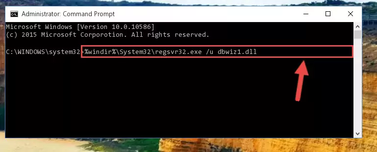 Reregistering the Dbwiz1.dll file in the system