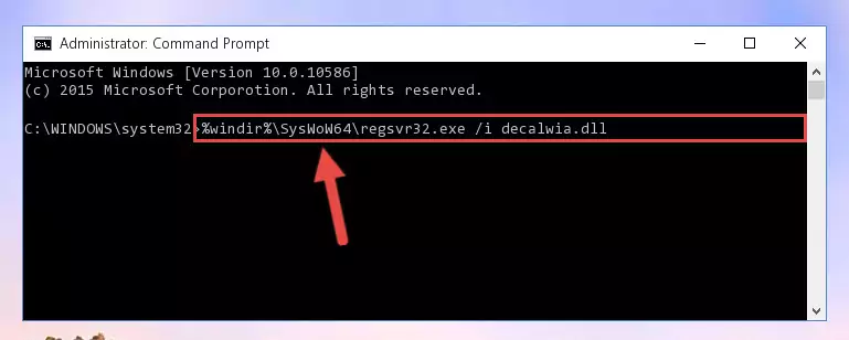 Deleting the Decalwia.dll library's problematic registry in the Windows Registry Editor