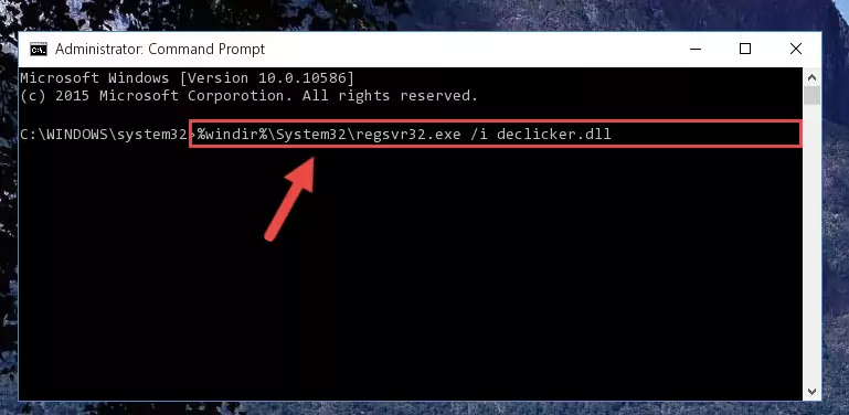 Reregistering the Declicker.dll library in the system (for 64 Bit)