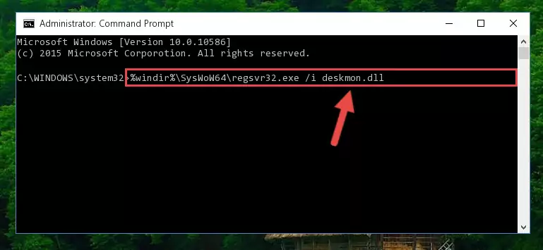 Deleting the Deskmon.dll library's problematic registry in the Windows Registry Editor