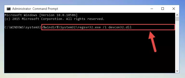 Deleting the damaged registry of the Devcon32.dll