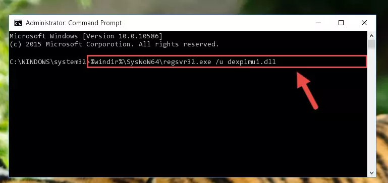 Reregistering the Dexplmui.dll file in the system (for 64 Bit)
