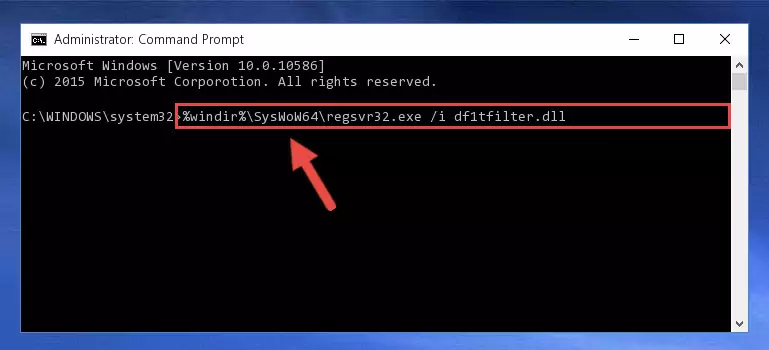 Cleaning the problematic registry of the Df1tfilter.dll library from the Windows Registry Editor