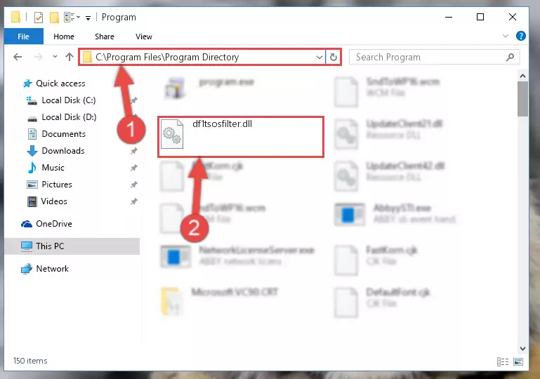 Uninstalling the broken registry of the Df1tsosfilter.dll library from the Windows Registry Editor (for 64 Bit)