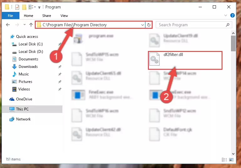 Uninstalling the broken registry of the Df2filter.dll library from the Windows Registry Editor (for 64 Bit)
