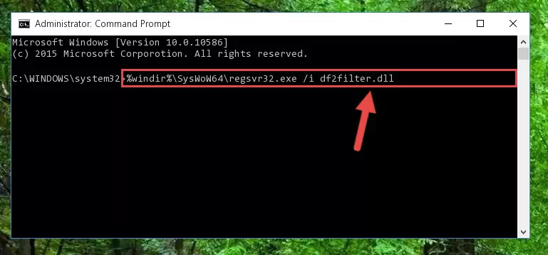 Deleting the Df2filter.dll library's problematic registry in the Windows Registry Editor