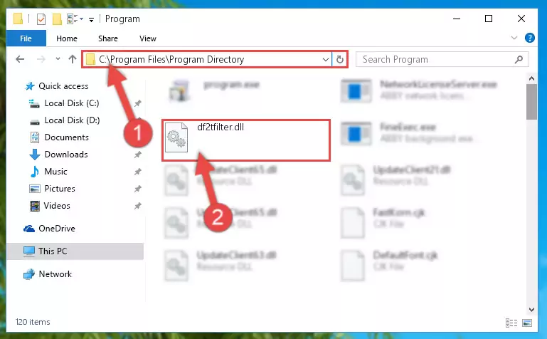 Uninstalling the Df2tfilter.dll library's problematic registry from Regedit (for 64 Bit)