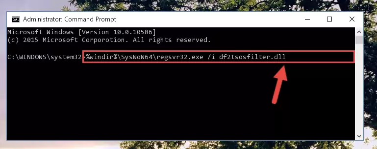Deleting the damaged registry of the Df2tsosfilter.dll