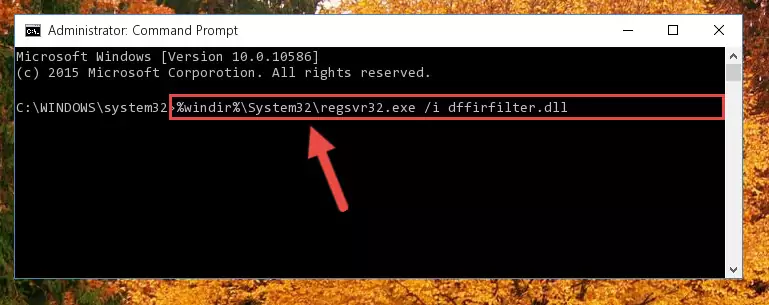 Uninstalling the Dffirfilter.dll file from the system registry