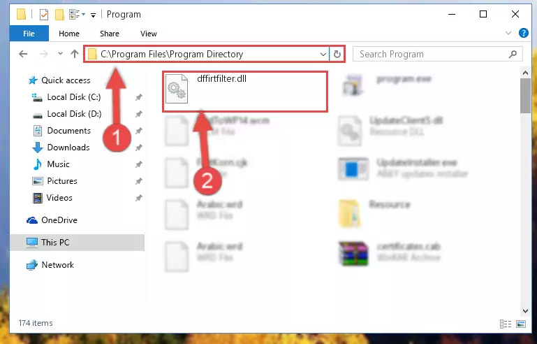 Uninstalling the Dffirtfilter.dll library's problematic registry from Regedit (for 64 Bit)