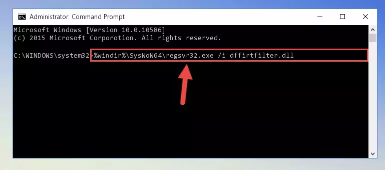 Uninstalling the Dffirtfilter.dll library from the system registry