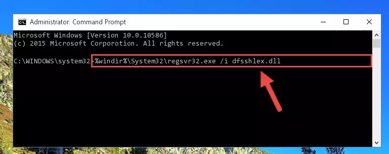 Uninstalling the Dfsshlex.dll library from the system registry