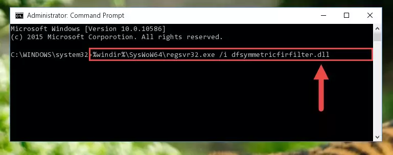 Deleting the Dfsymmetricfirfilter.dll file's problematic registry in the Windows Registry Editor
