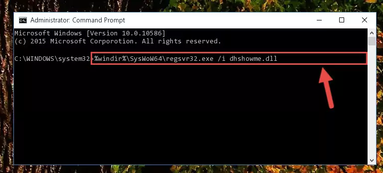 Uninstalling the Dhshowme.dll file's problematic registry from Regedit (for 64 Bit)