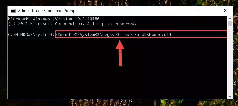 Creating a new registry for the Dhshowme.dll file