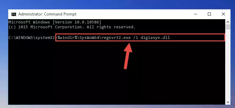Deleting the Digiasyn.dll file's problematic registry in the Windows Registry Editor
