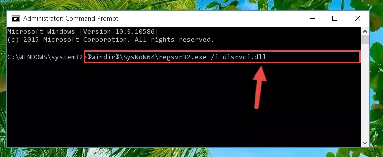 Uninstalling the broken registry of the Disrvci.dll file from the Windows Registry Editor (for 64 Bit)