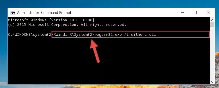 Uninstalling the Ditherc.dll file from the system registry