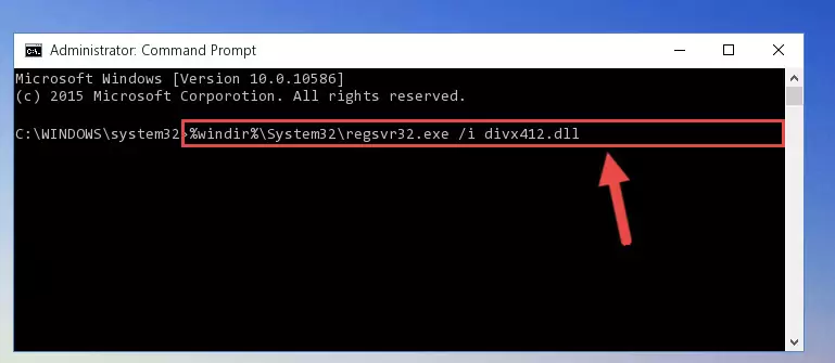 Uninstalling the Divx412.dll file from the system registry