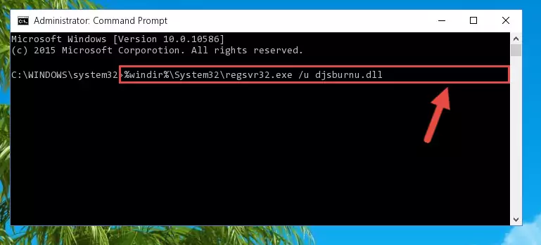 Creating a new registry for the Djsburnu.dll file in the Windows Registry Editor