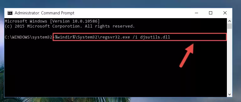 Cleaning the problematic registry of the Djsutils.dll library from the Windows Registry Editor