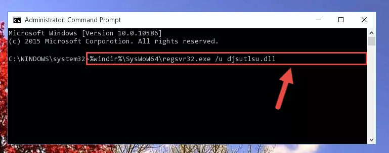 Reregistering the Djsutlsu.dll file in the system