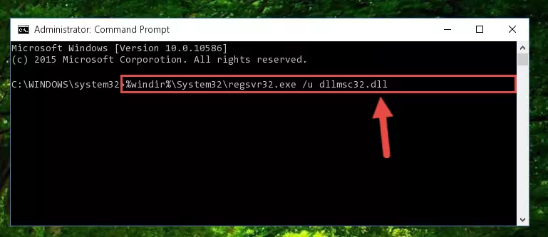 Reregistering the Dllmsc32.dll file in the system