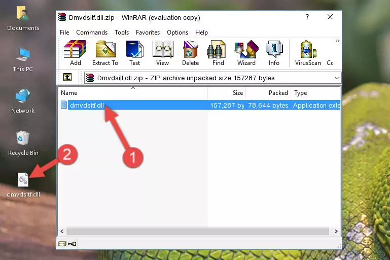 Copying the Dmvdsitf.dll file into the software's file folder