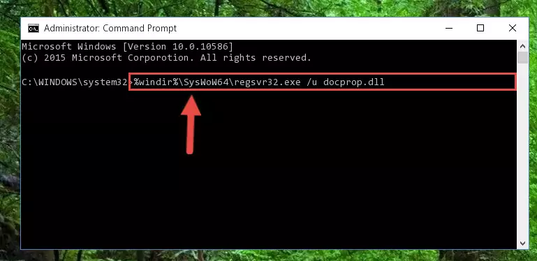 Reregistering the Docprop.dll file in the system