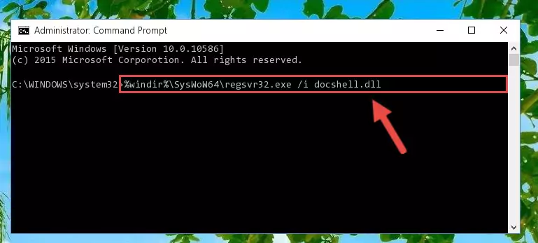 Deleting the Docshell.dll library's problematic registry in the Windows Registry Editor