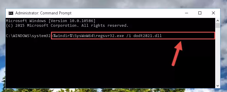Uninstalling the Dodt2821.dll library's problematic registry from Regedit (for 64 Bit)