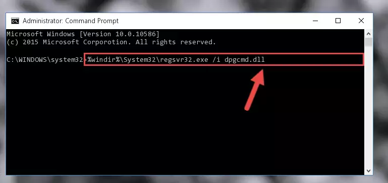 Deleting the damaged registry of the Dpgcmd.dll