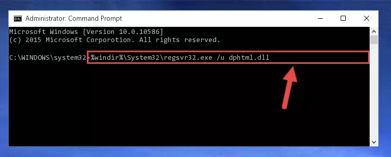 Creating a new registry for the Dphtml.dll file in the Windows Registry Editor