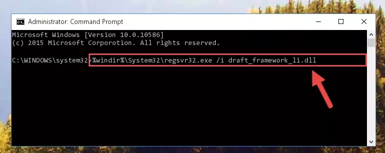 Reregistering the Draft_framework_li.dll library in the system (for 64 Bit)