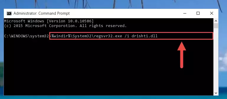 Deleting the Drishti.dll library's problematic registry in the Windows Registry Editor