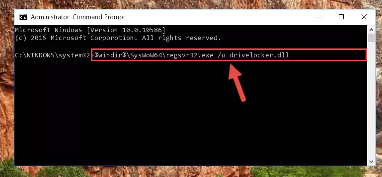Reregistering the Drivelocker.dll file in the system (for 64 Bit)