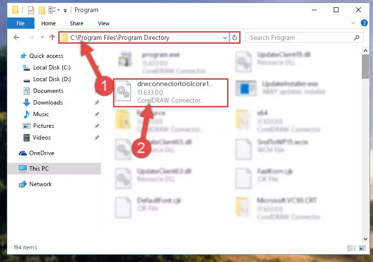 Choosing the Drwconnectortoolcore110.dll library