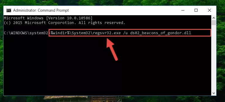 Reregistering the Ds02_beacons_of_gondor.dll library in the system