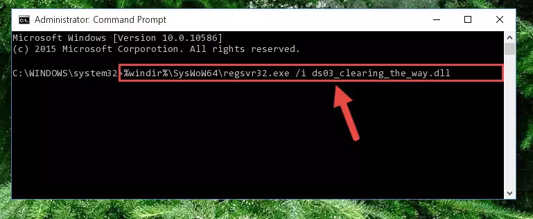 Uninstalling the Ds03_clearing_the_way.dll library from the system registry