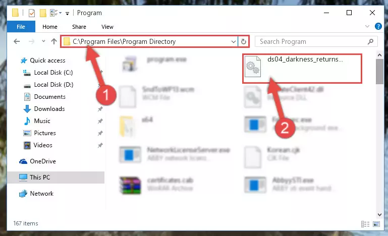 Uninstalling the Ds04_darkness_returns.dll library's broken registry from the Registry Editor (for 64 Bit)